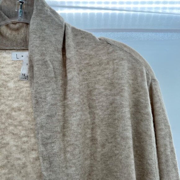 Leith Women's Open Front Duster Cardigan Lightweight Beige Size Small - Picture 4 of 9